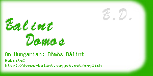 balint domos business card